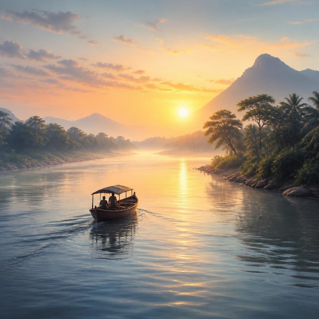 Illustration for the English word “river”