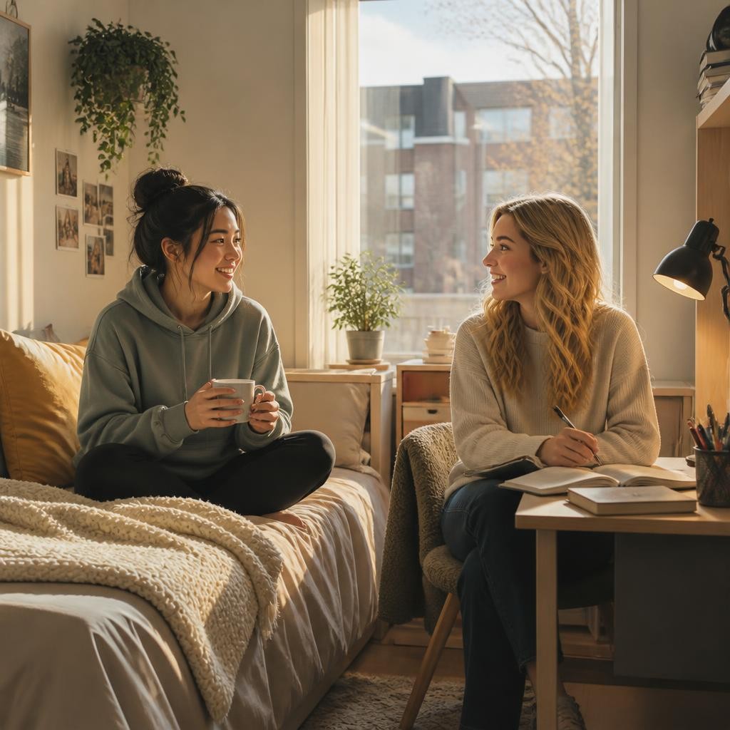 Illustration for the English word “roommate”