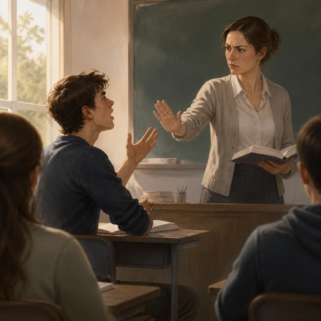 Illustration for the English word “rude”