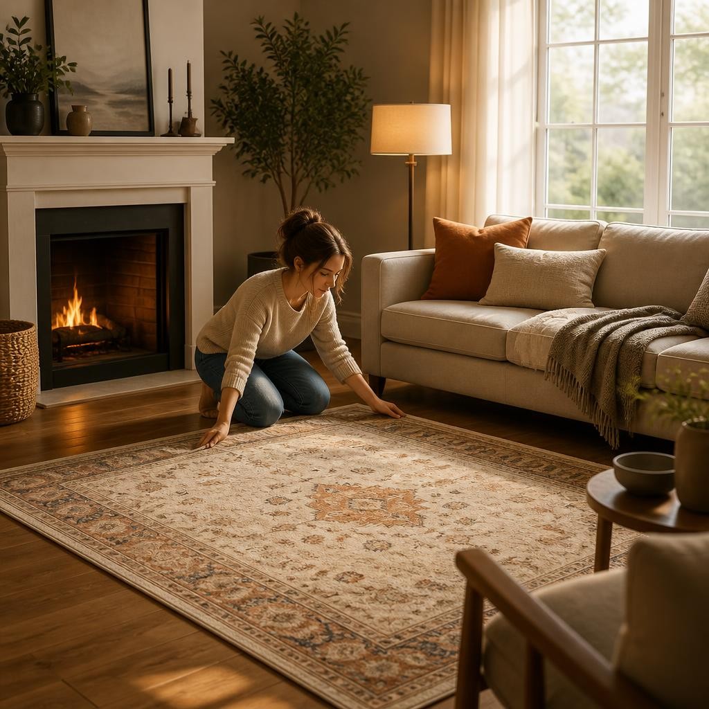 Illustration for the English word “rug”