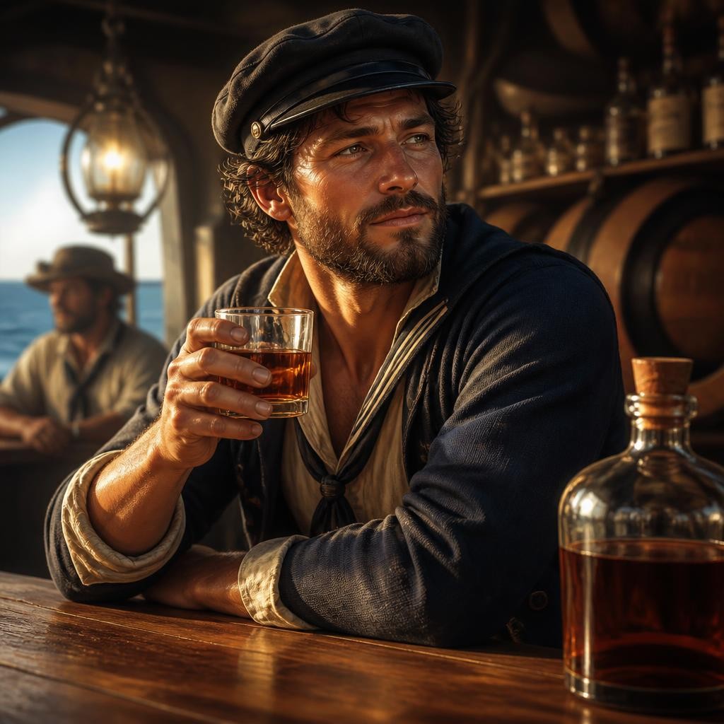 Illustration for the English word “rum”