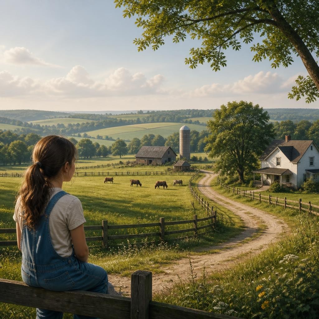 Illustration for the English word “rural”