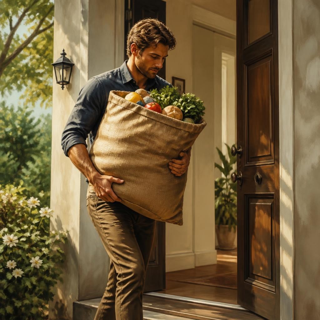 Illustration for the English word “sack”