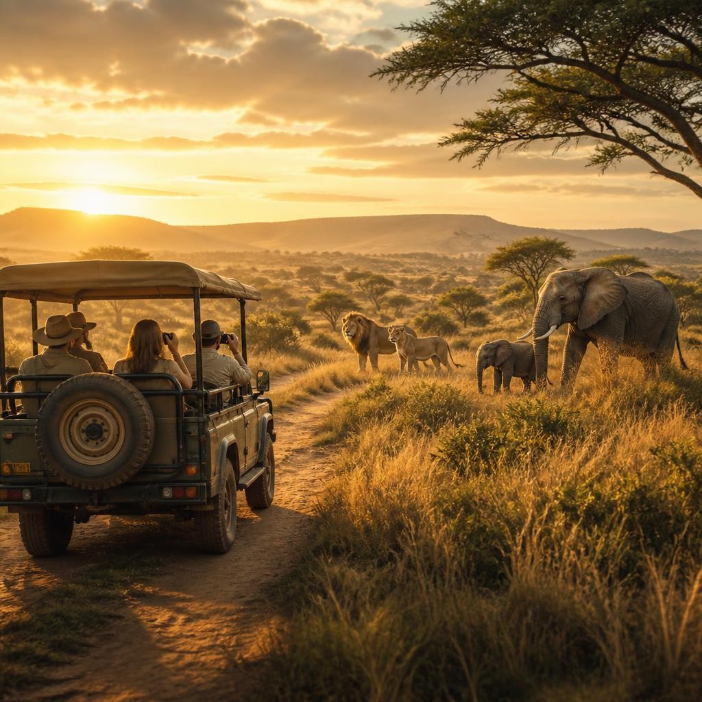 Illustration for the English word “safari”
