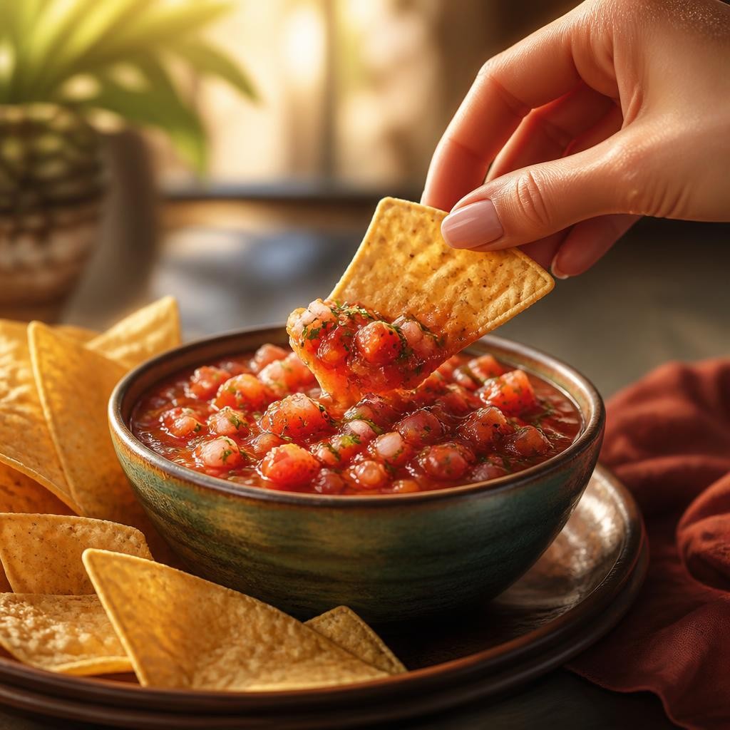 Illustration for the English word “salsa”