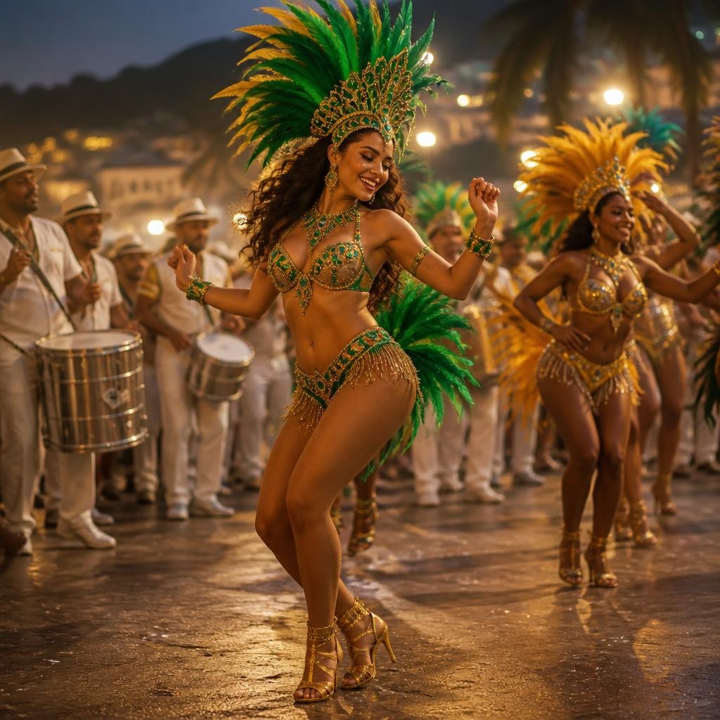 Illustration for the English word “samba”
