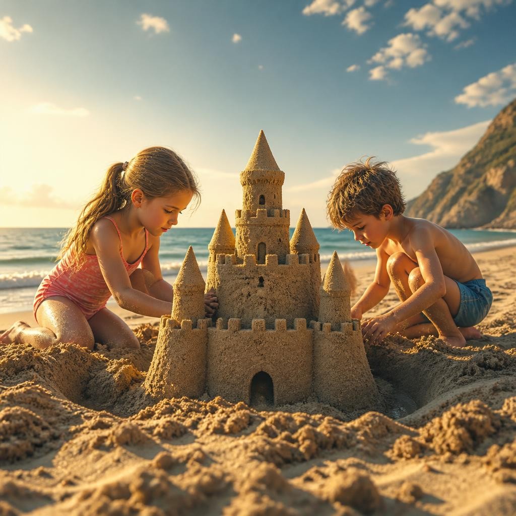 Illustration for the English word “sand”