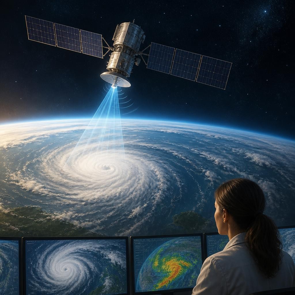 Illustration for the English word “satellite”
