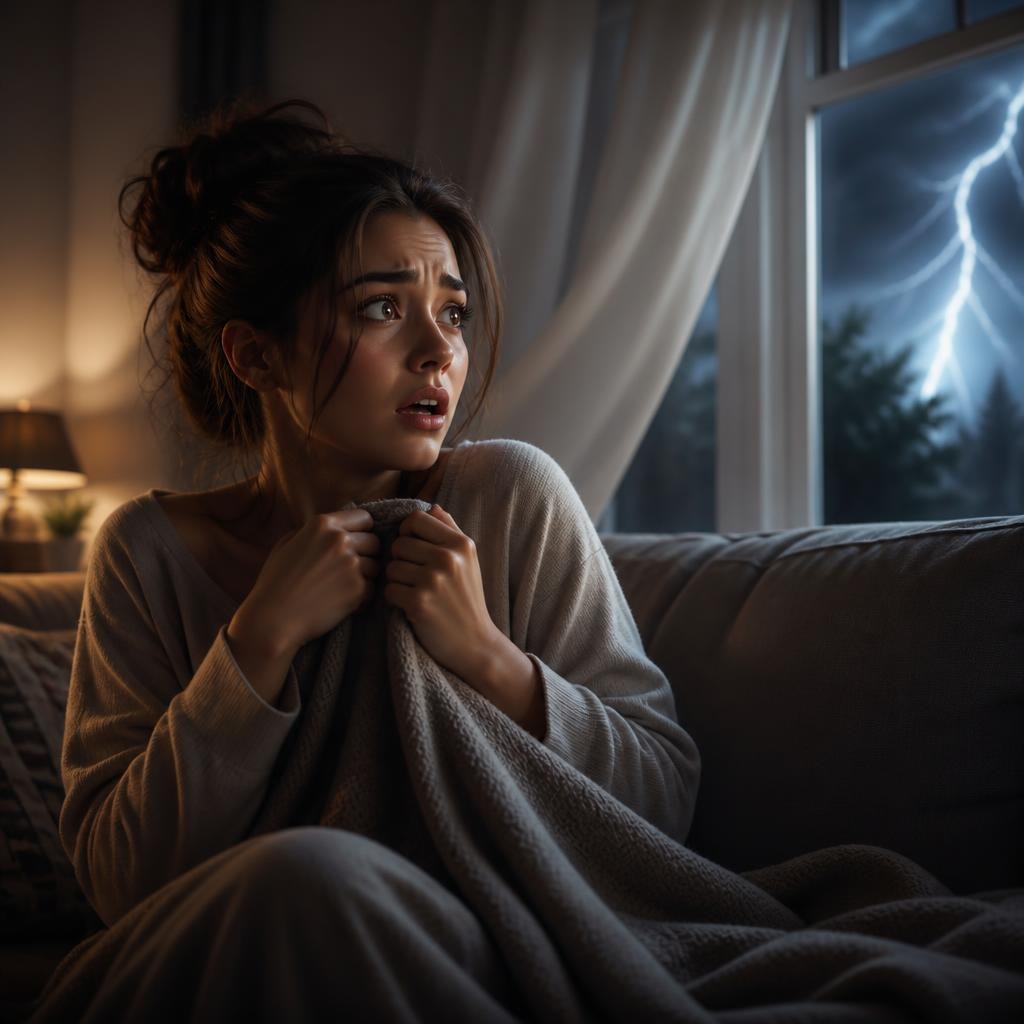Illustration for the English word “scared”