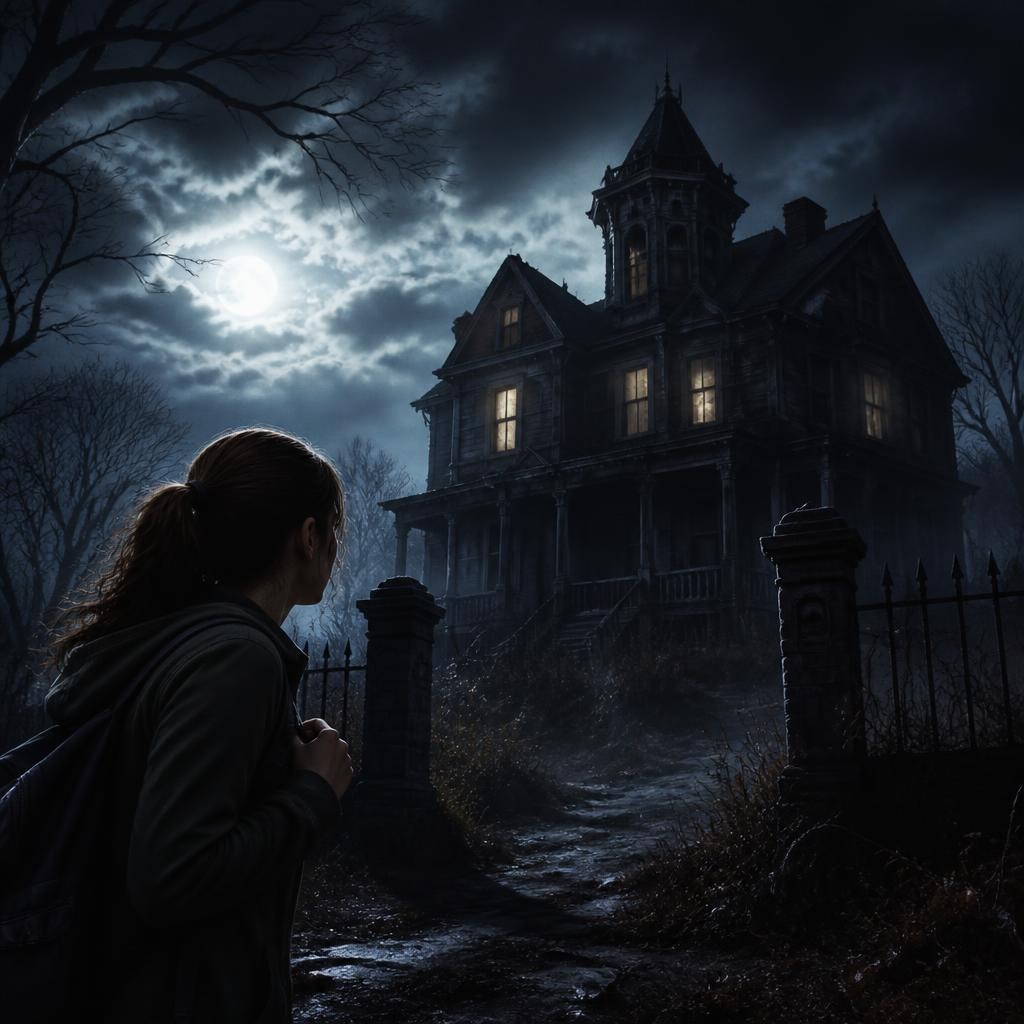 Illustration for the English word “scary”