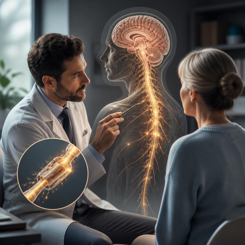 Illustration for the English word “sclerosis”