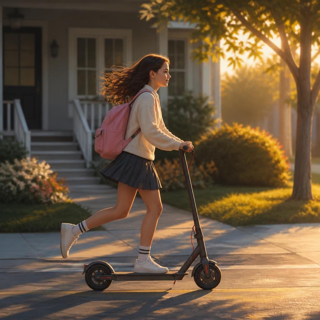 Illustration for the English word “scooter”