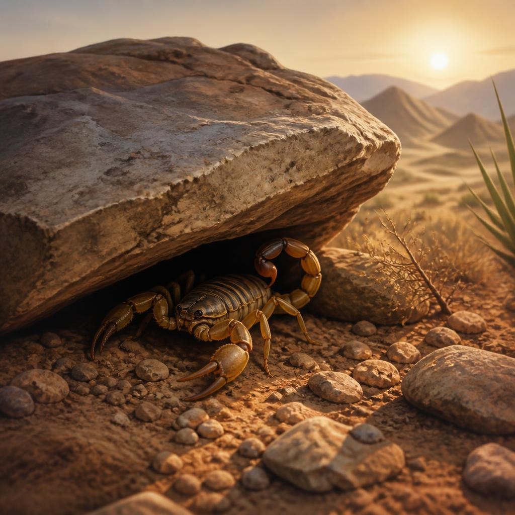 Illustration for the English word “scorpion”