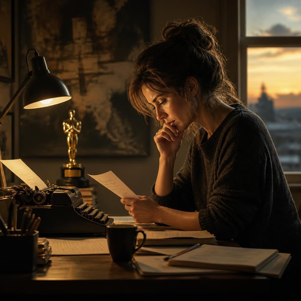 Illustration for the English word “screenwriter”