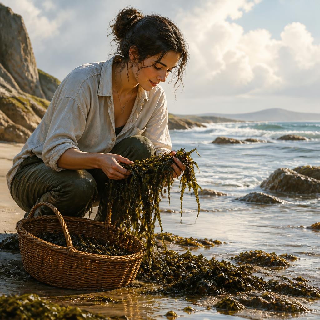 Illustration for the English word “seaweed”