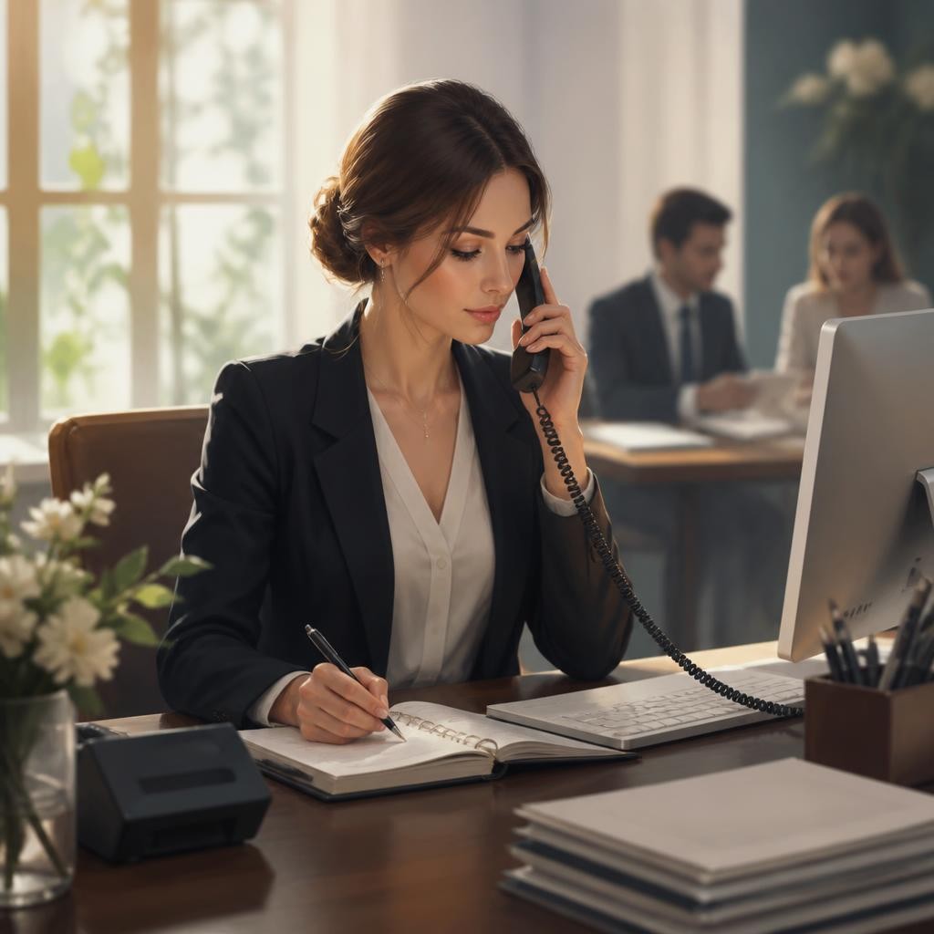 Illustration for the English word “secretary”