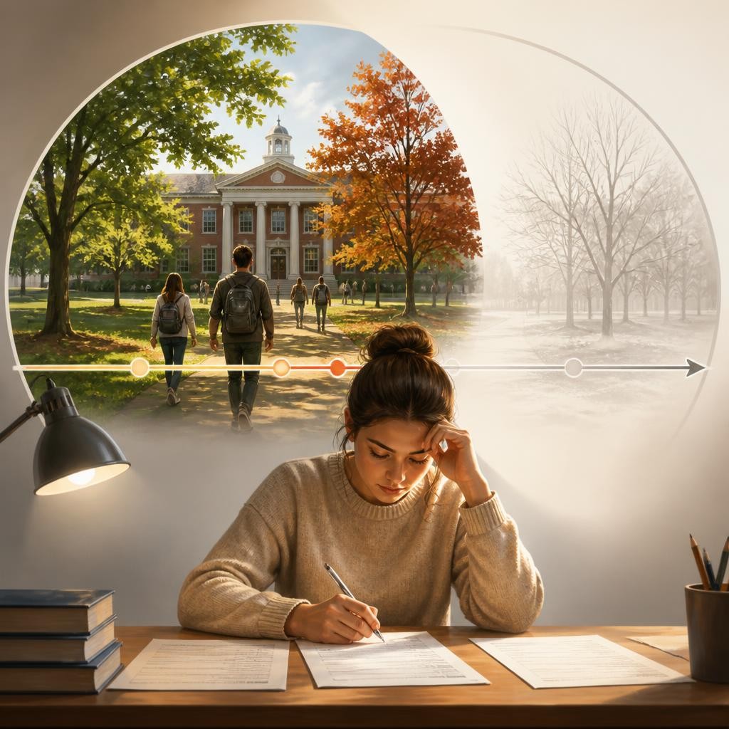 Illustration for the English word “semester”