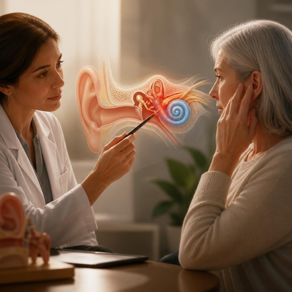 Illustration for the English word “sensorineural”