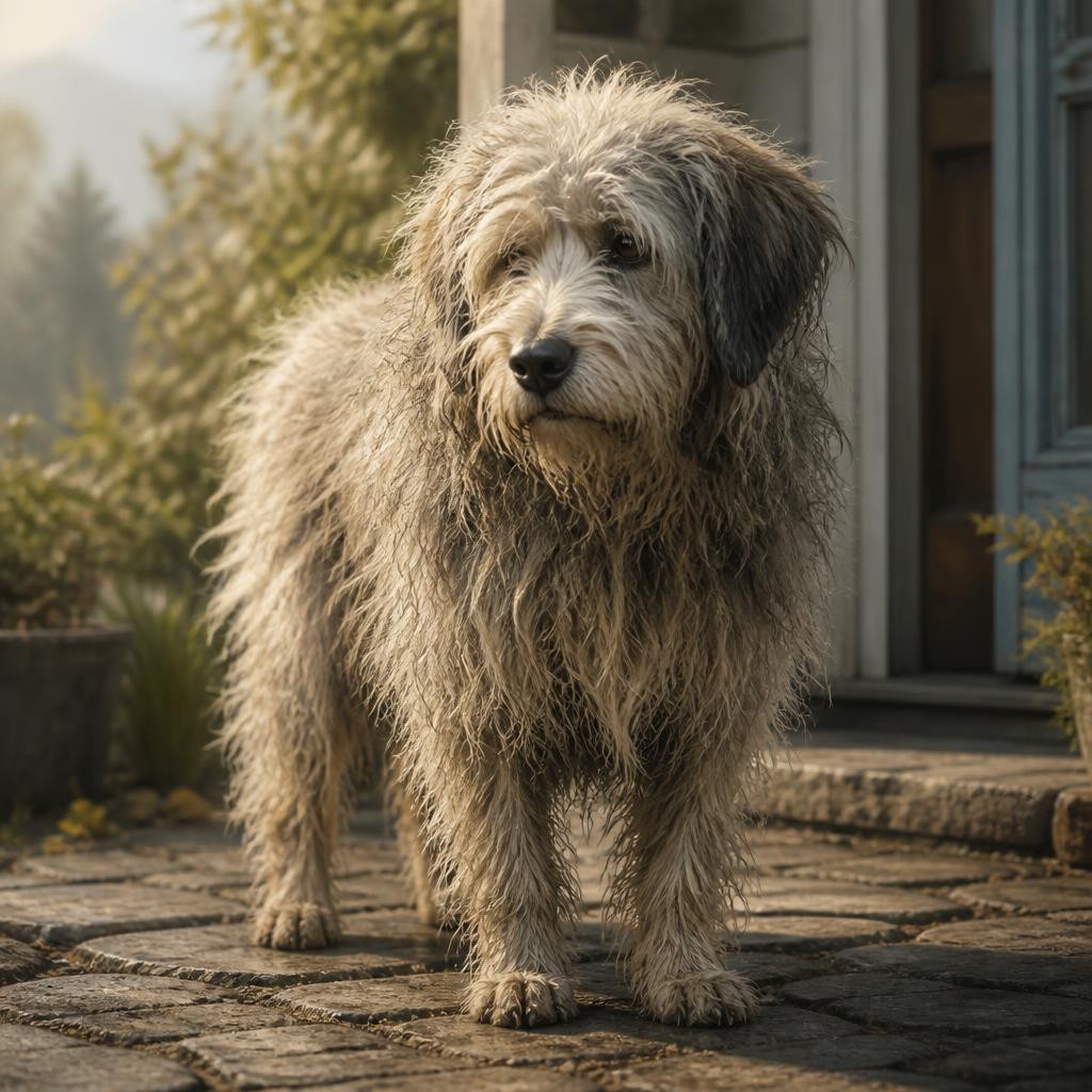 Illustration for the English word “shaggy”
