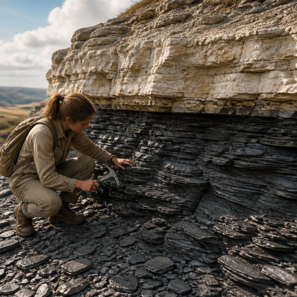 Illustration for the English word “shale”