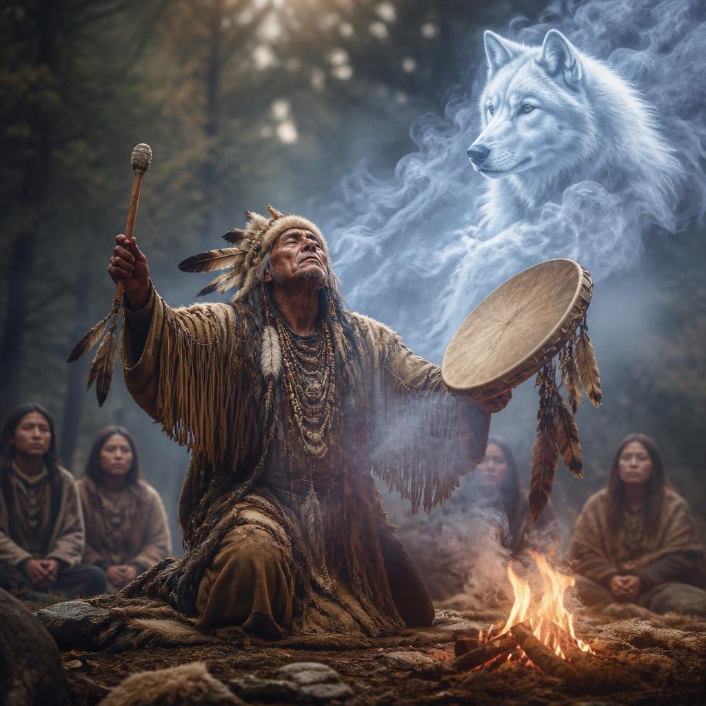 Illustration for the English word “shaman”