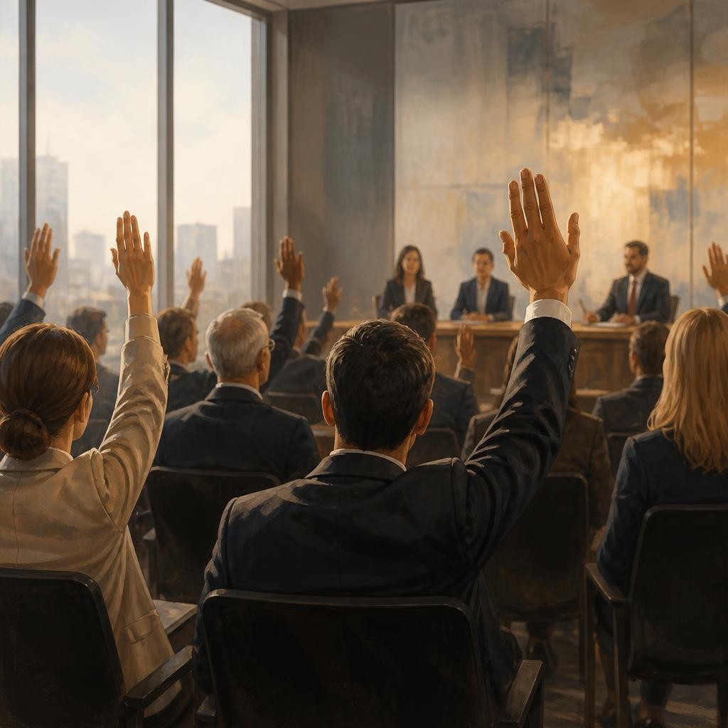Illustration for the English word “shareholder”
