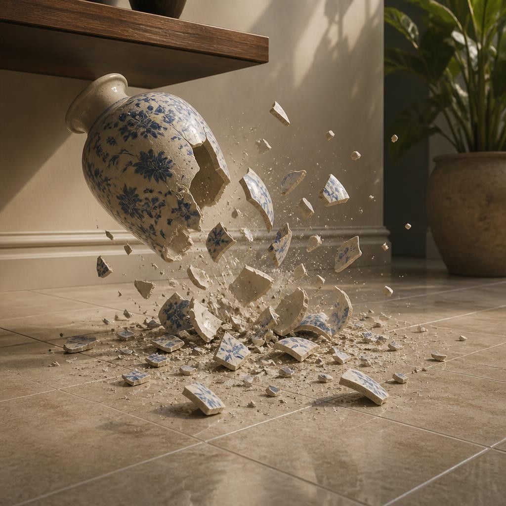 Illustration for the English word “shatter”