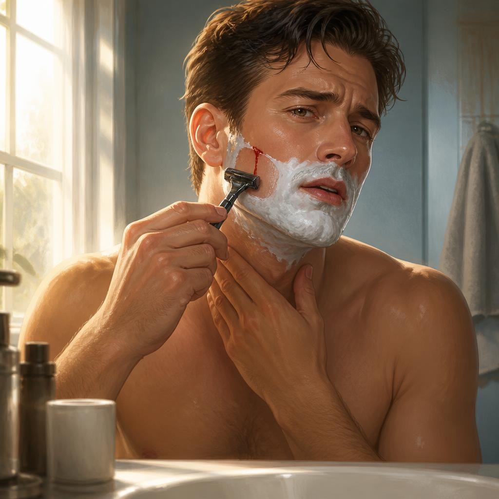 Illustration for the English word “shaving”