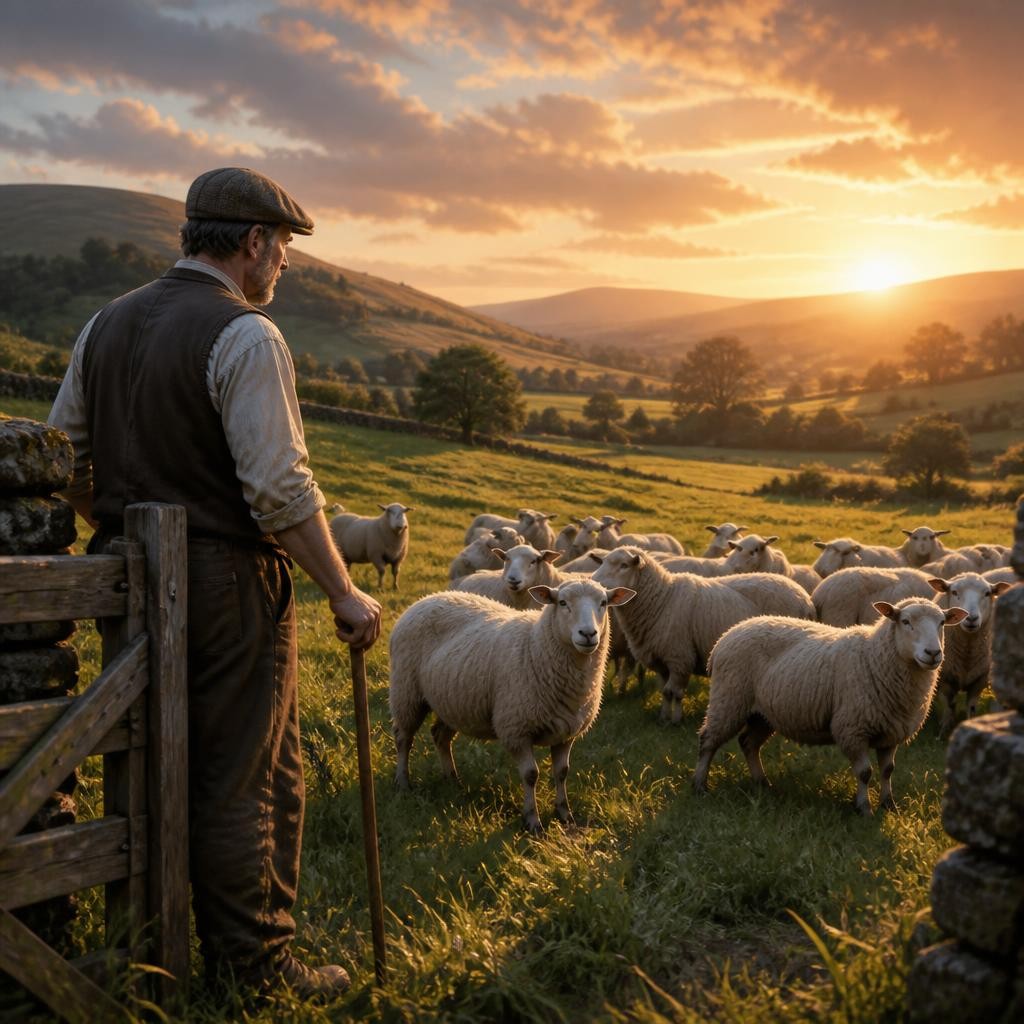Illustration for the English word “sheep”