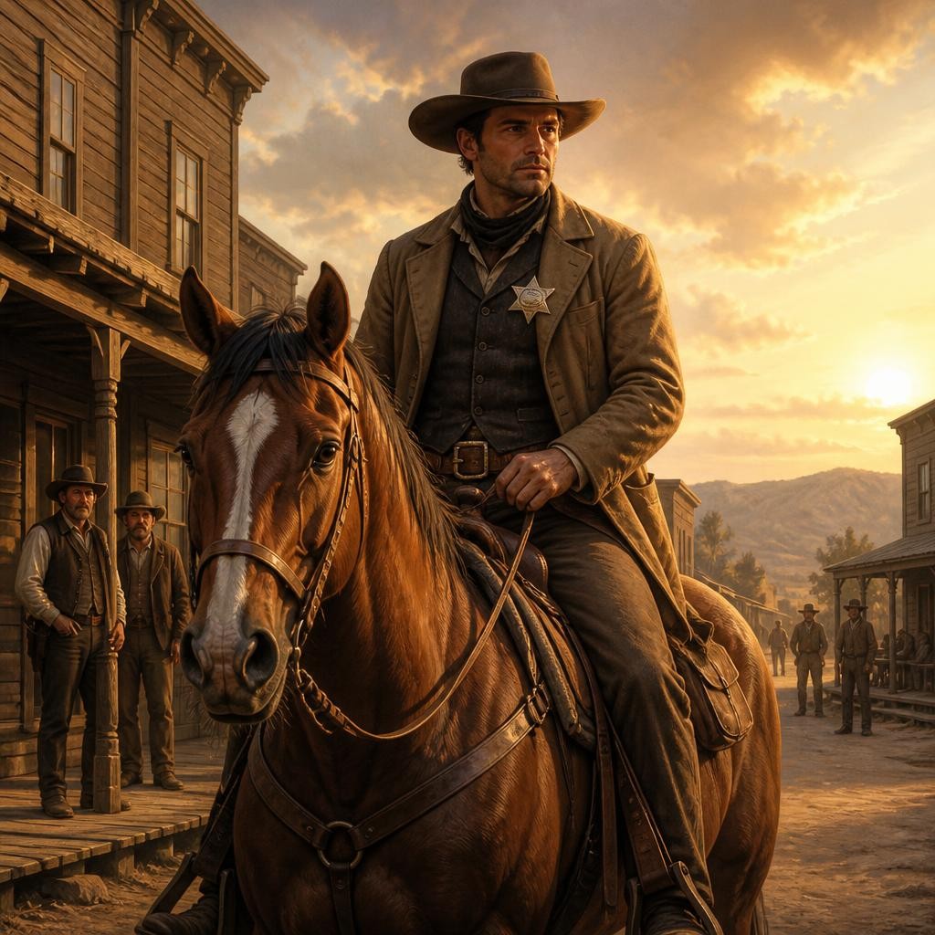 Illustration for the English word “sheriff”
