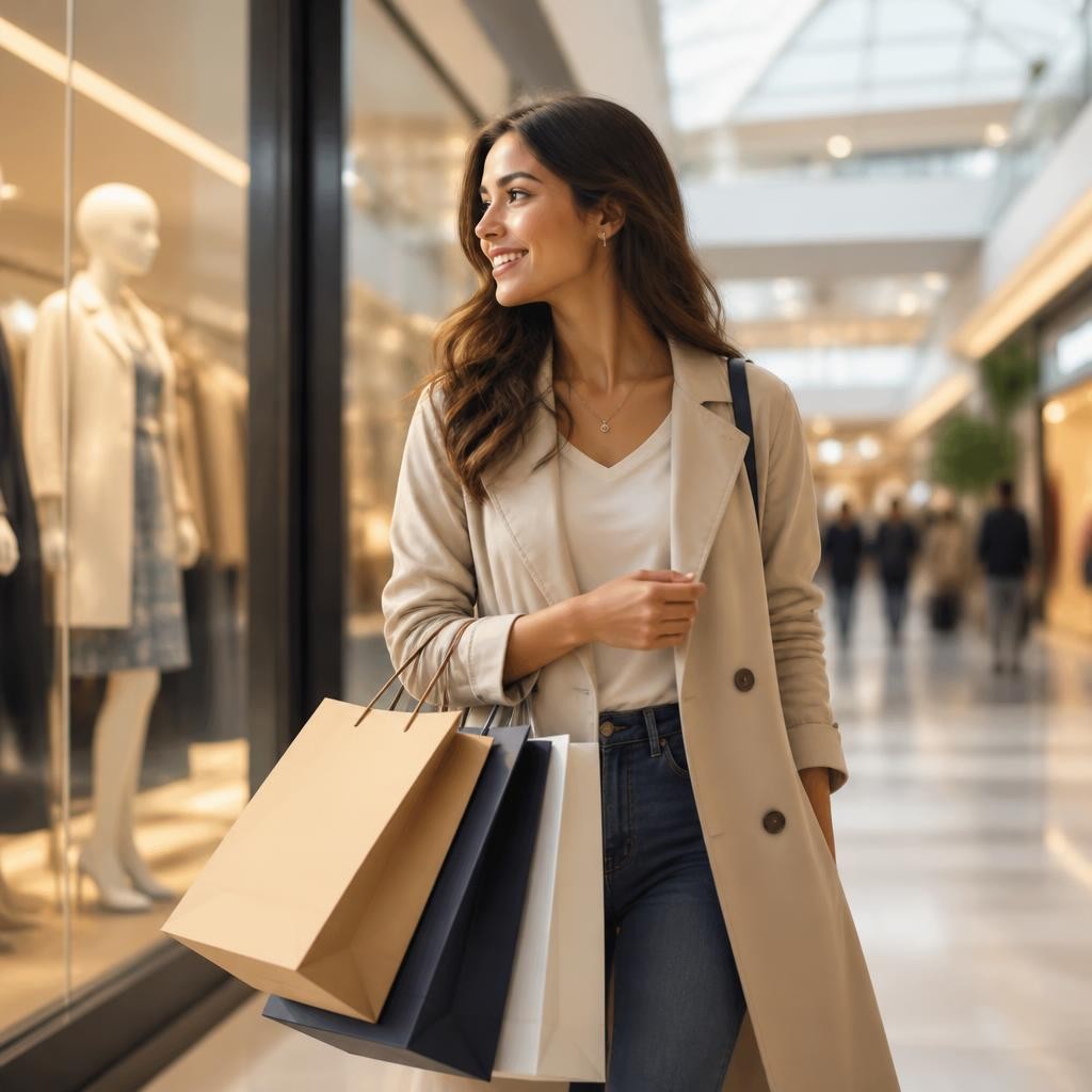 Illustration for the English word “shopping”