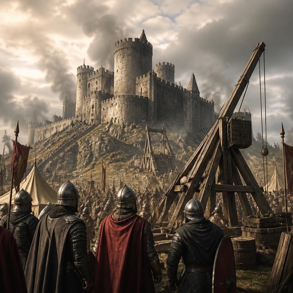 Illustration for the English word “siege”