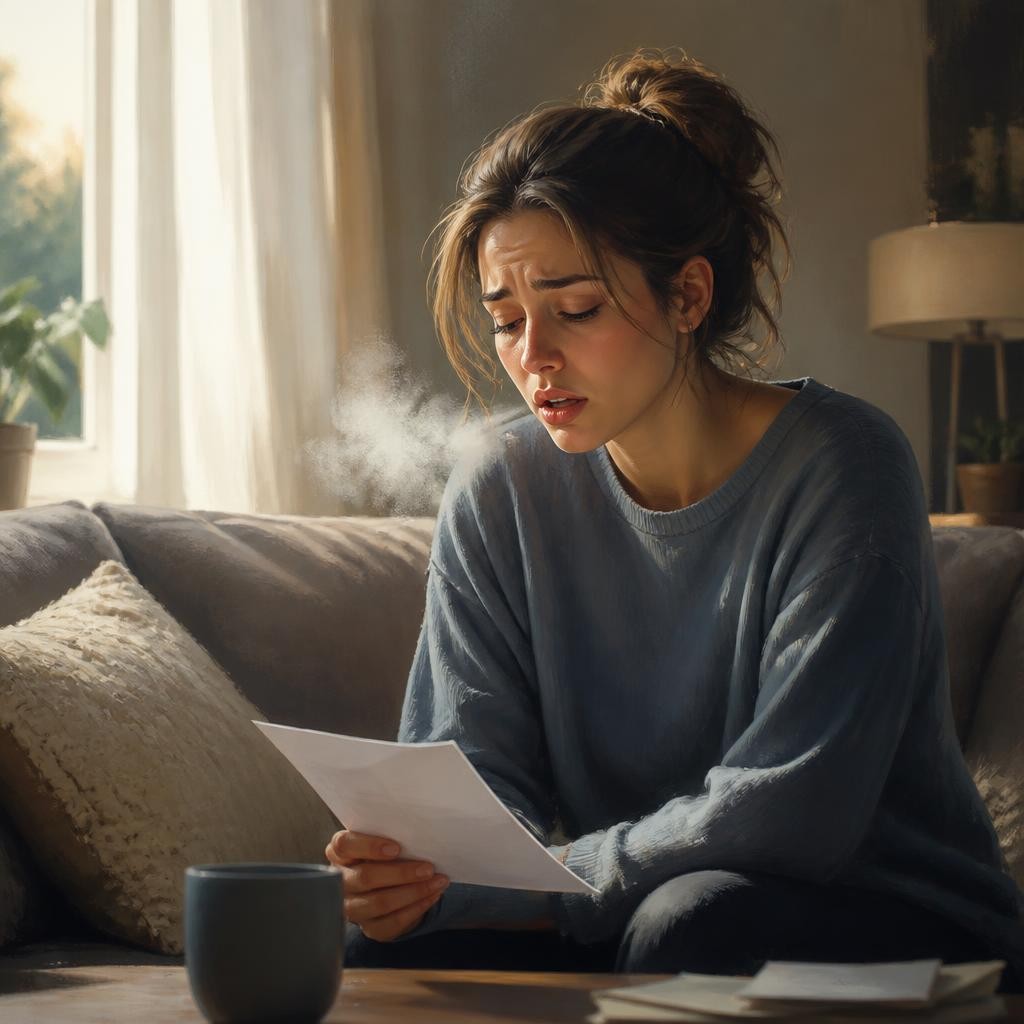 Illustration for the English word “sigh”