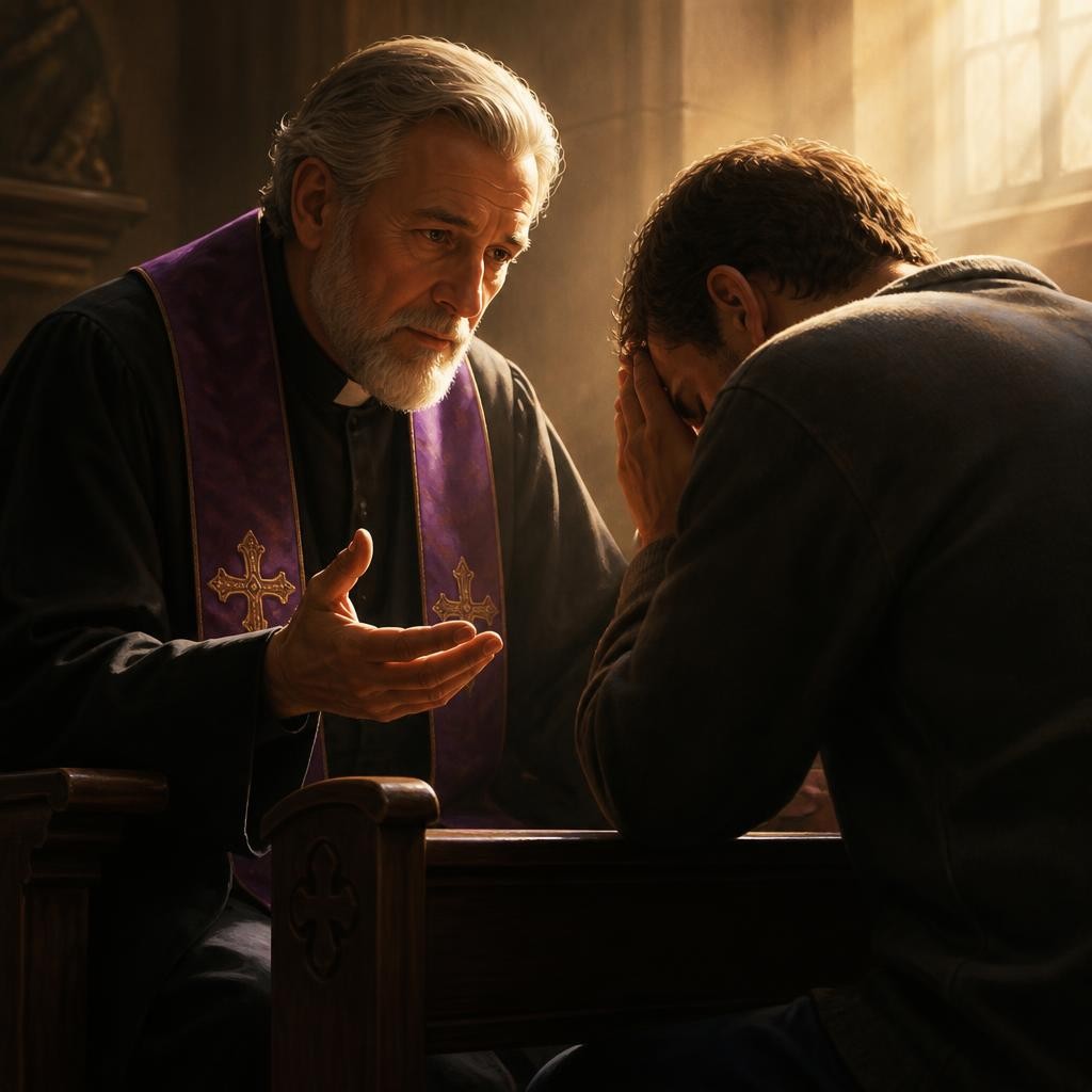 Illustration for the English word “sinner”