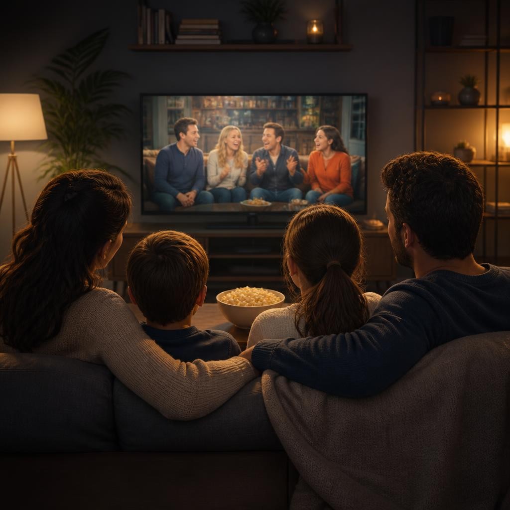 Illustration for the English word “sitcom”