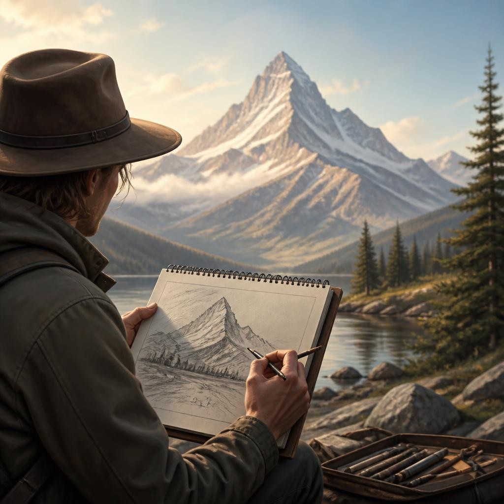 Illustration for the English word “sketch”