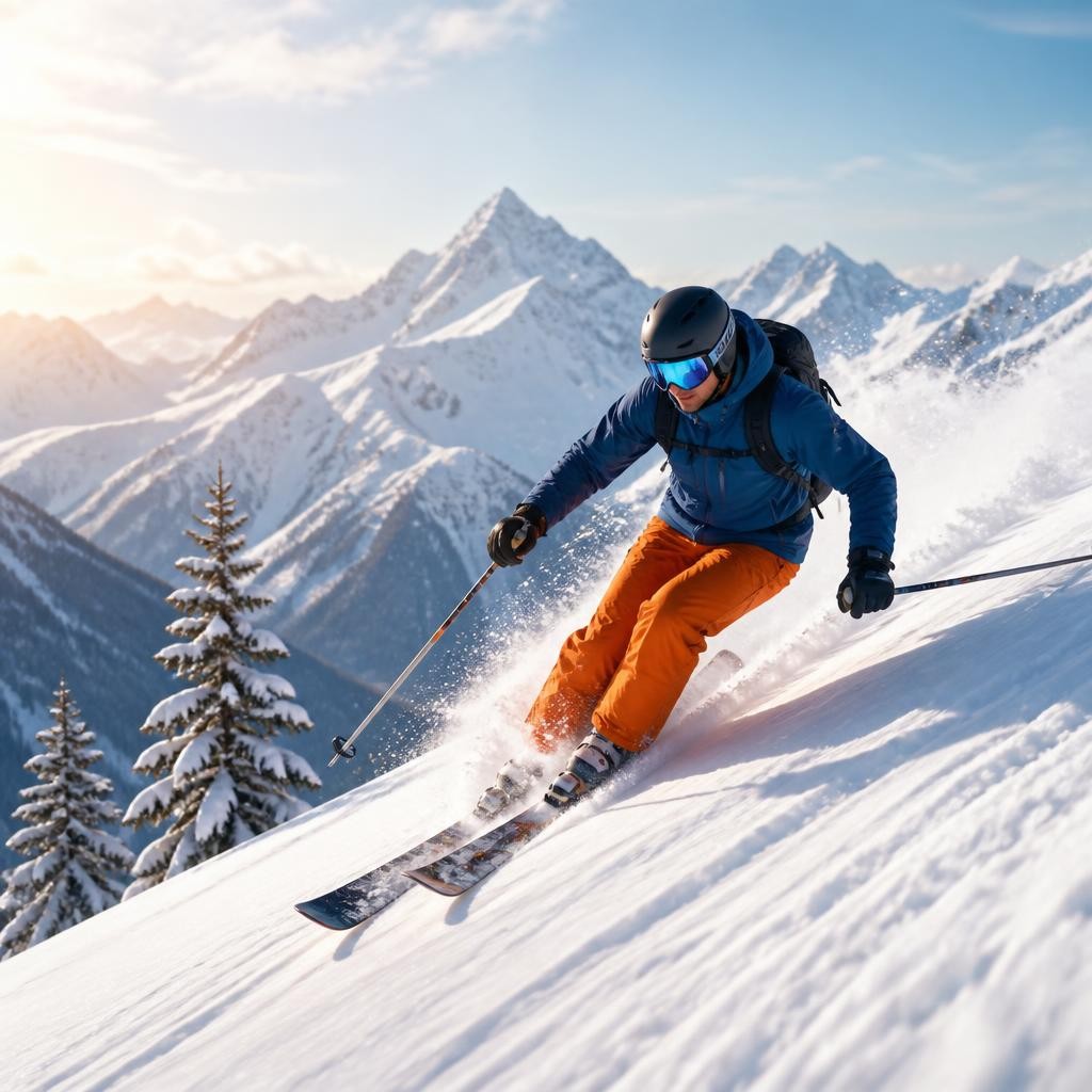 Illustration for the English word “ski”