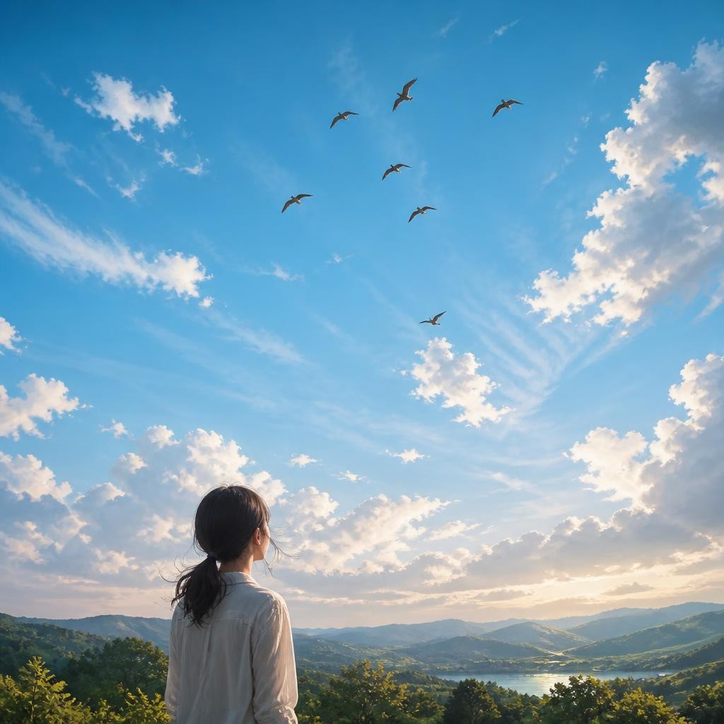 Illustration for the English word “sky”