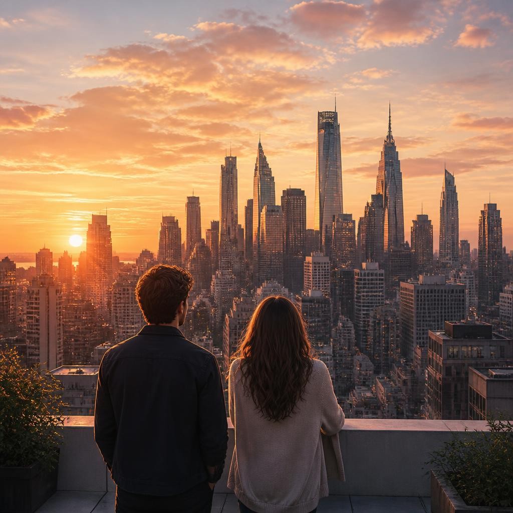 Illustration for the English word “skyline”