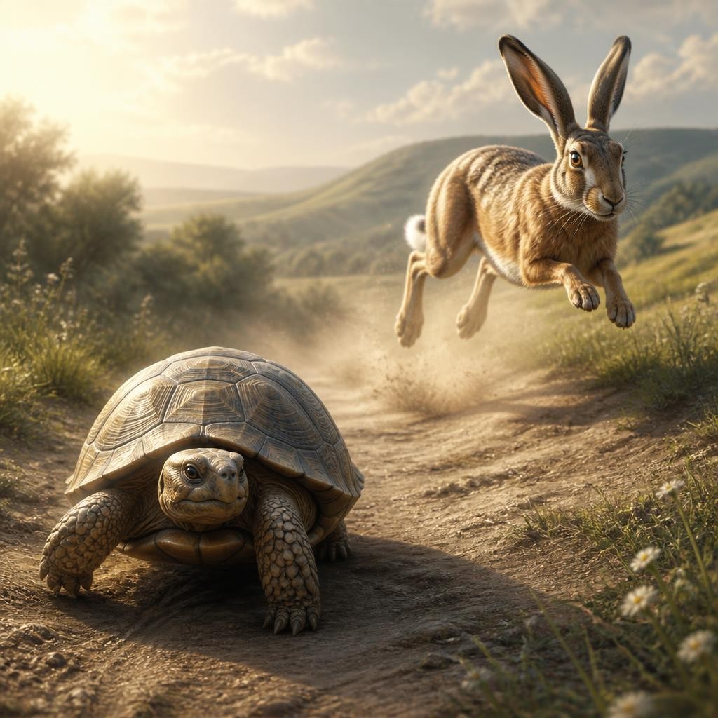 Illustration for the English word “slow”