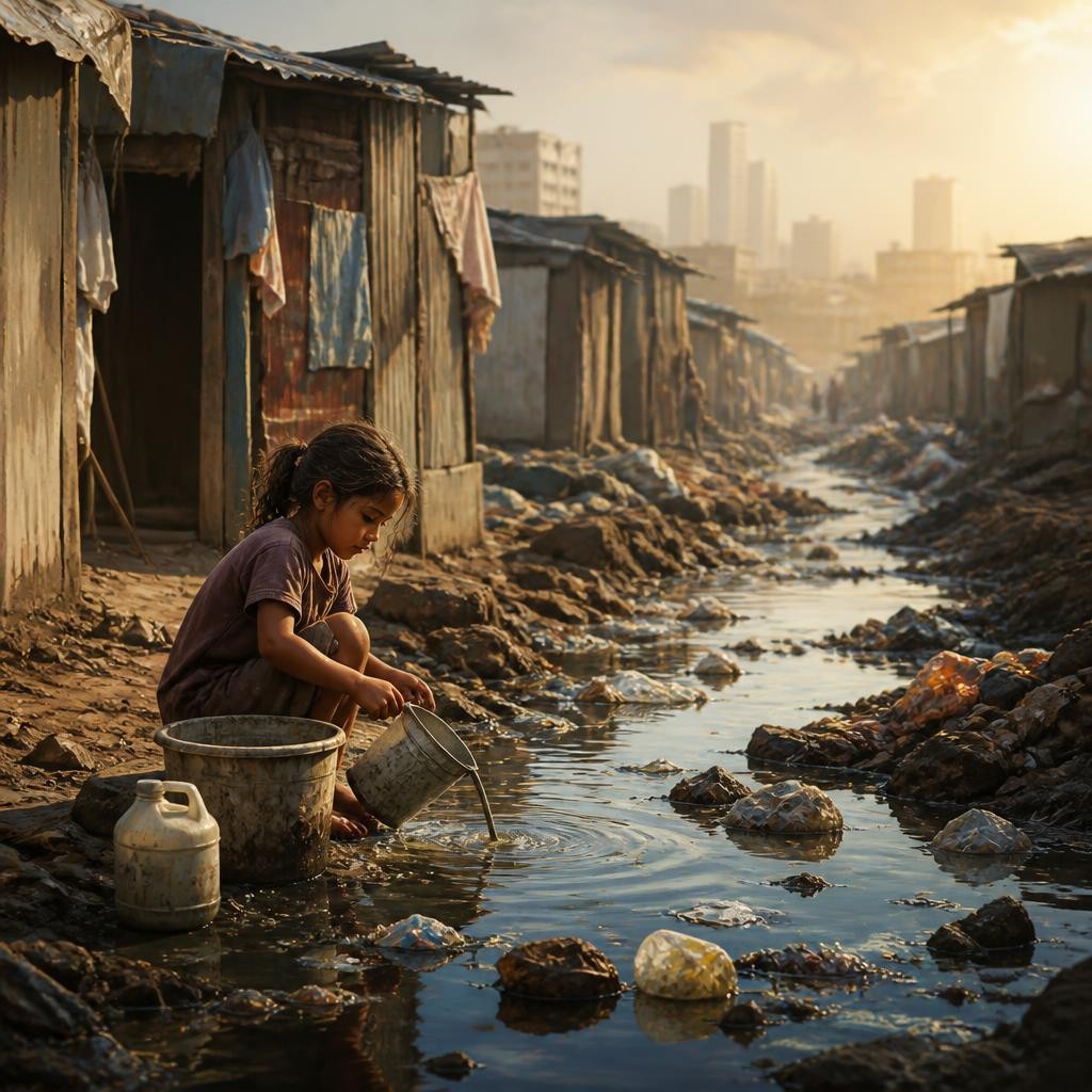 Illustration for the English word “slum”