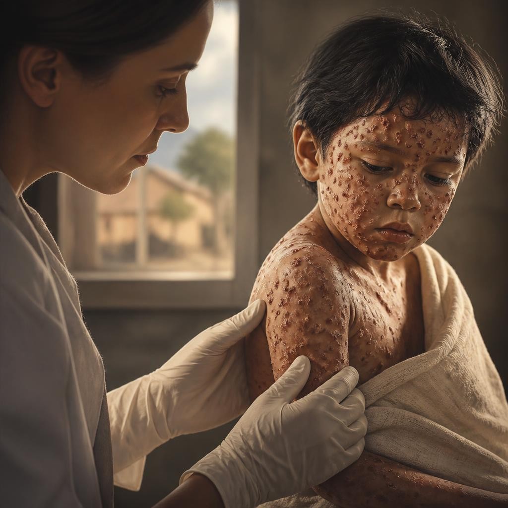 Illustration for the English word “smallpox”