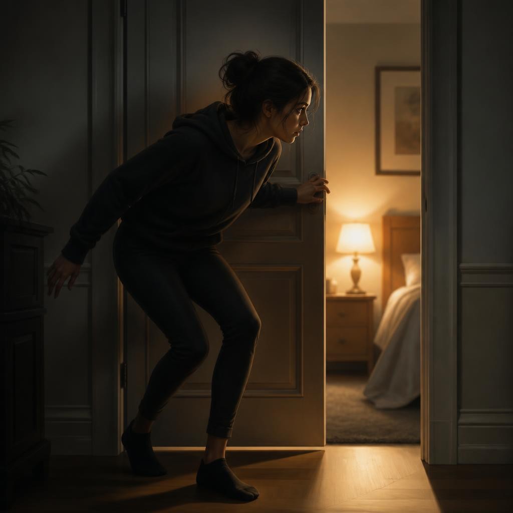 Illustration for the English word “sneak”