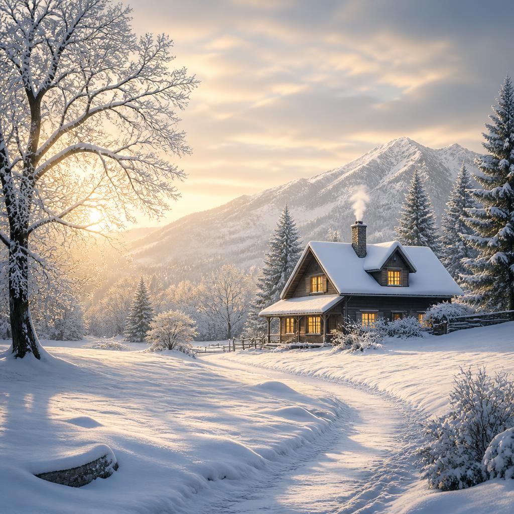Illustration for the English word “snow”
