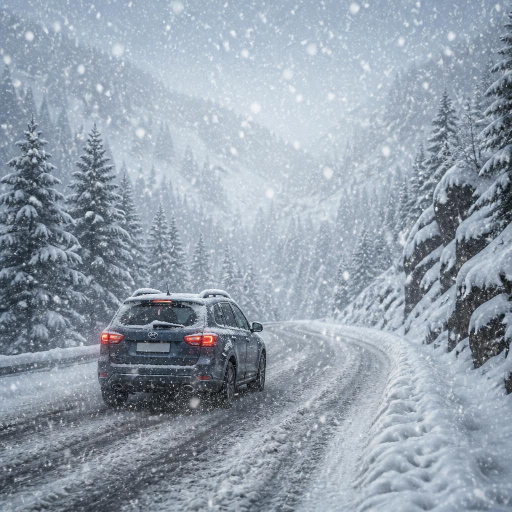 Illustration for the English word “snowfall”