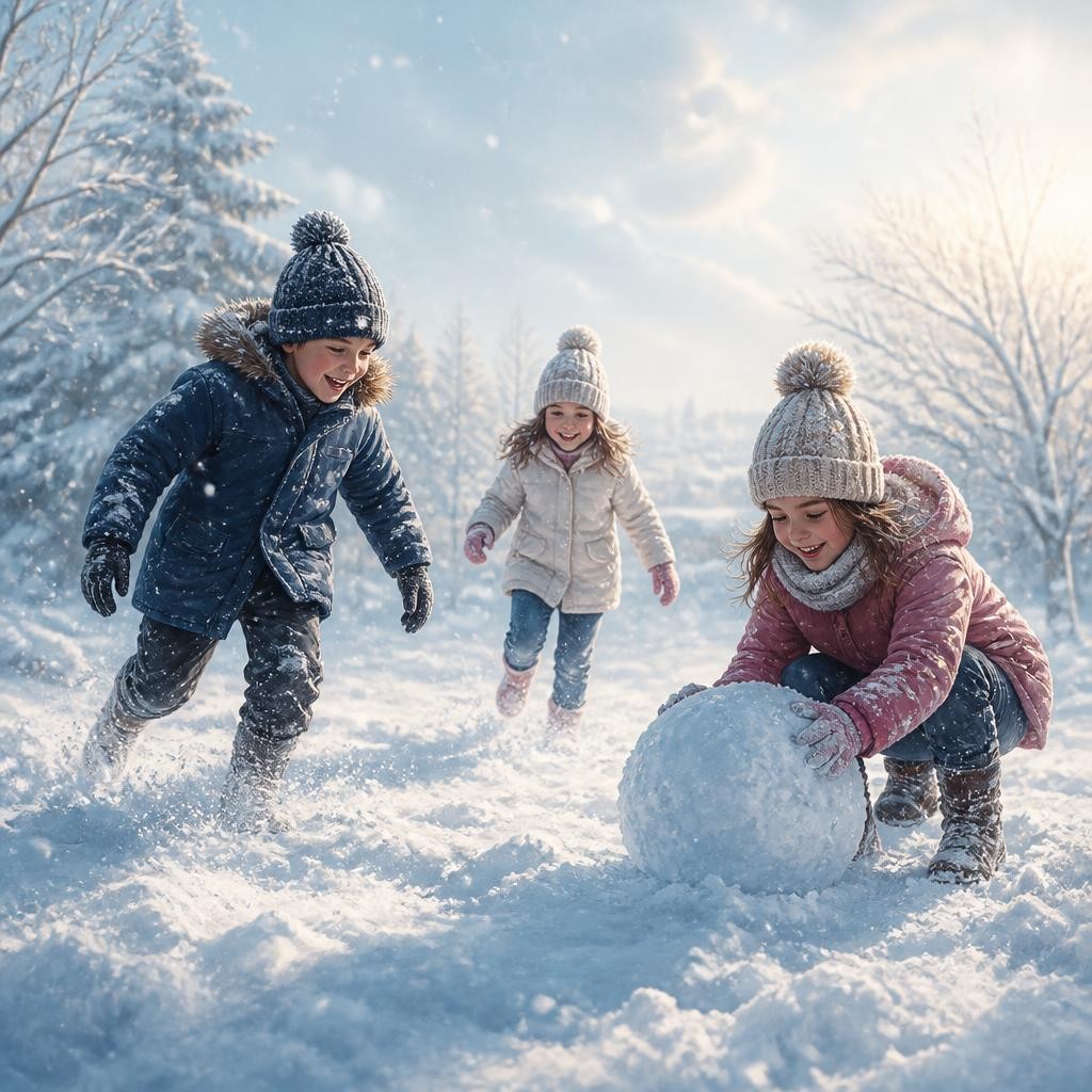 Illustration for the English word “snowy”