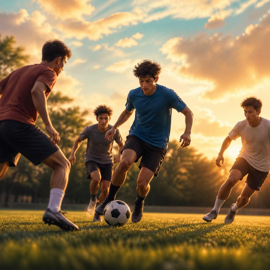 Illustration for the English word “soccer”