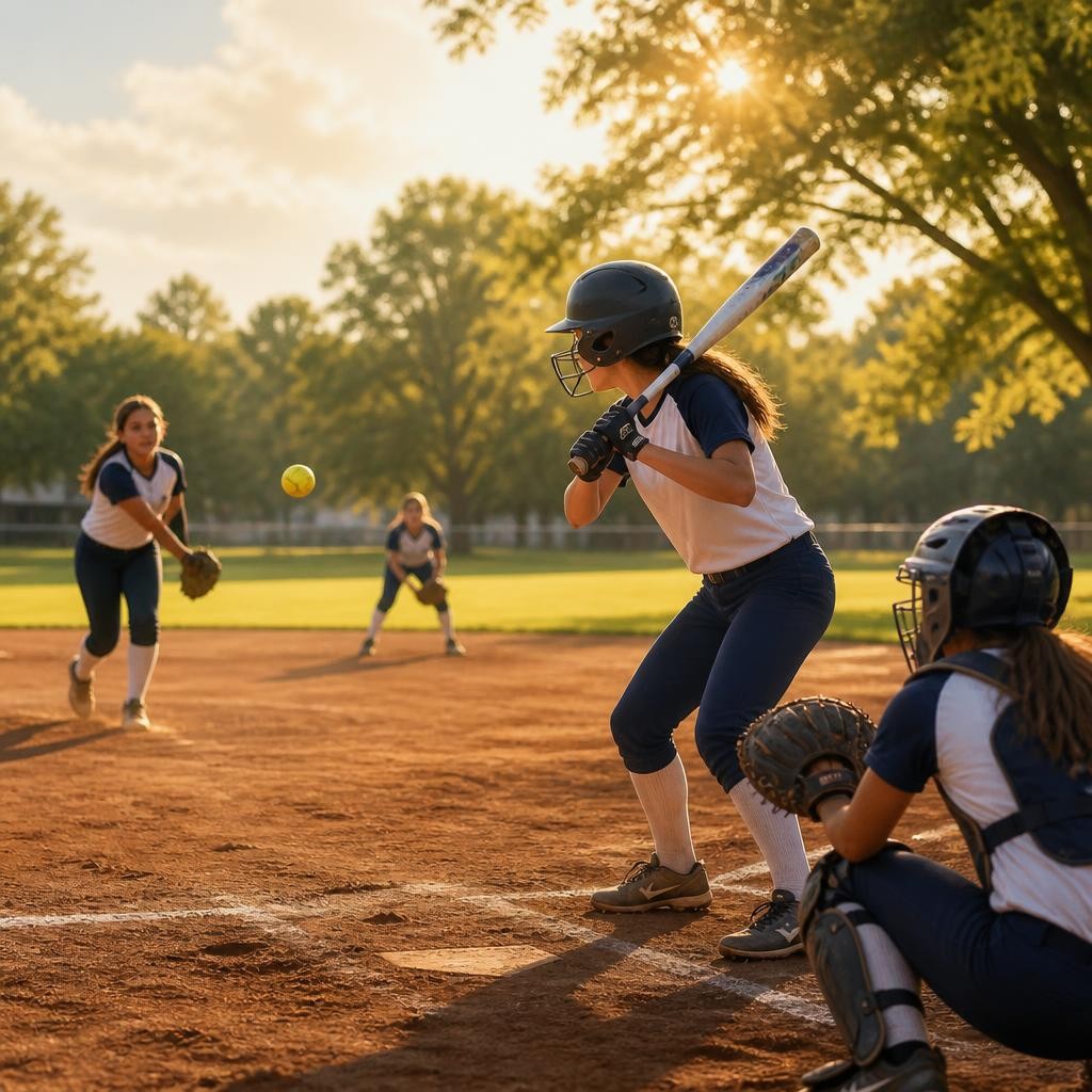 Illustration for the English word “softball”