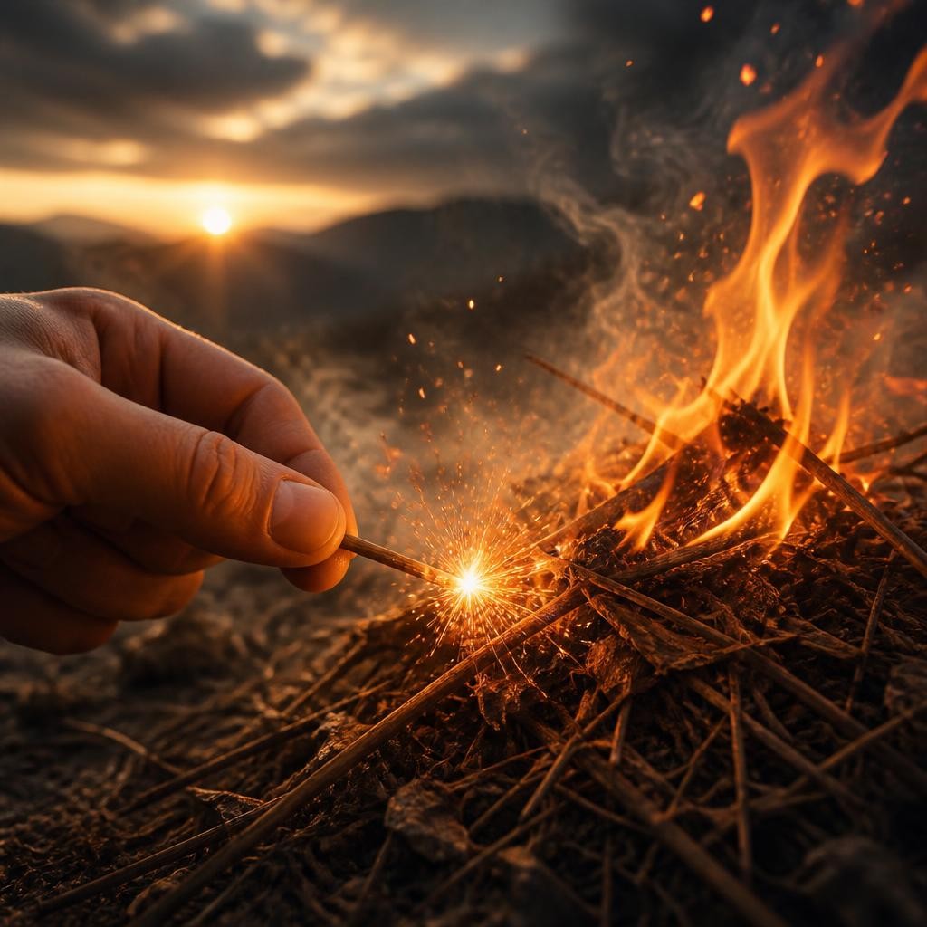 Illustration for the English word “spark”