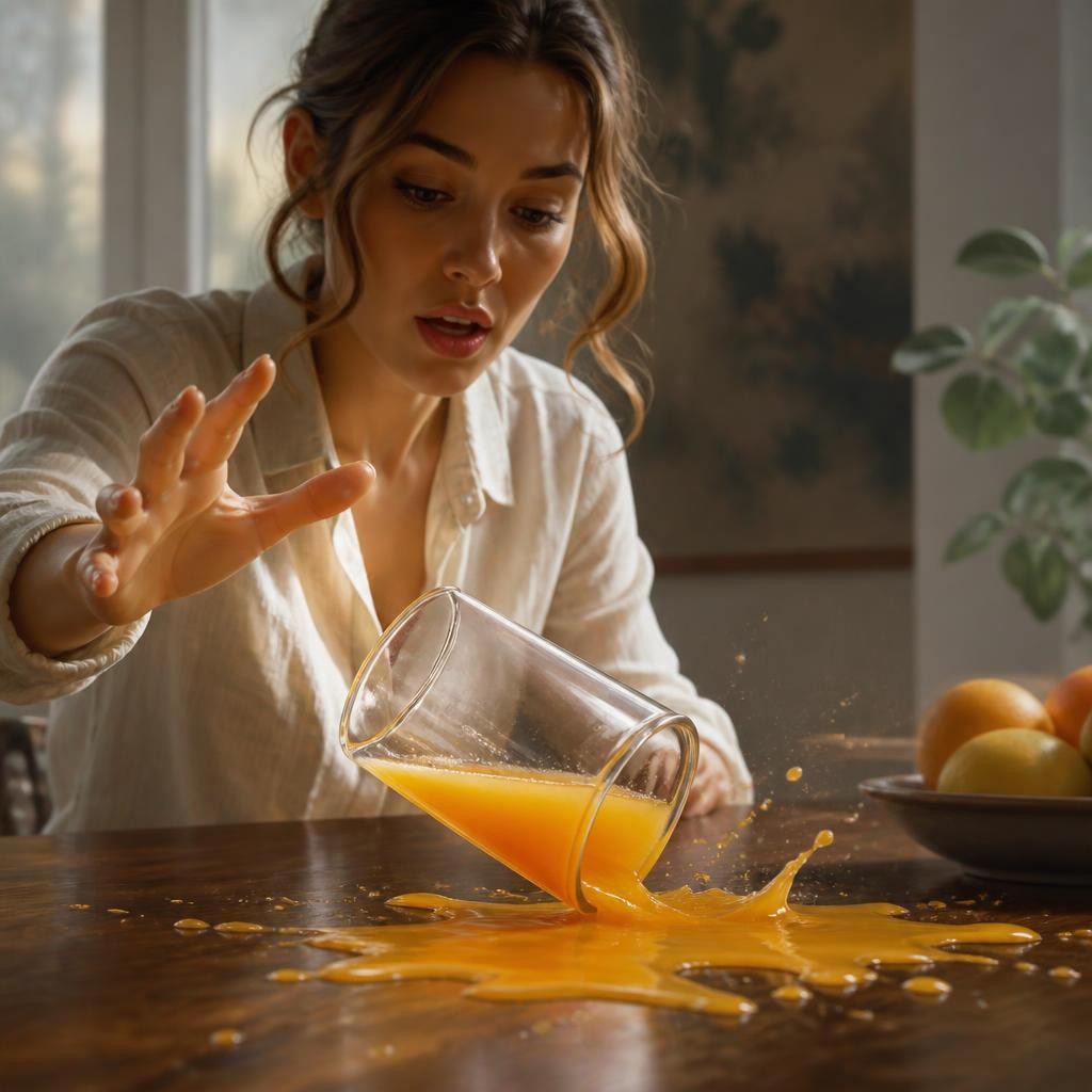 Illustration for the English word “spill”